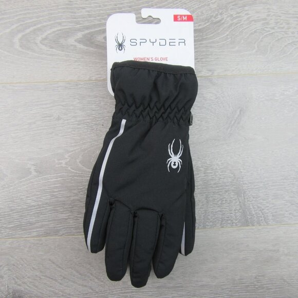 Spyder Insulated Ski Winter Snow Black Gloves Women's Size Small / Medium NEW - Picture 3 of 15